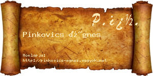 Pinkovics Ágnes névjegykártya